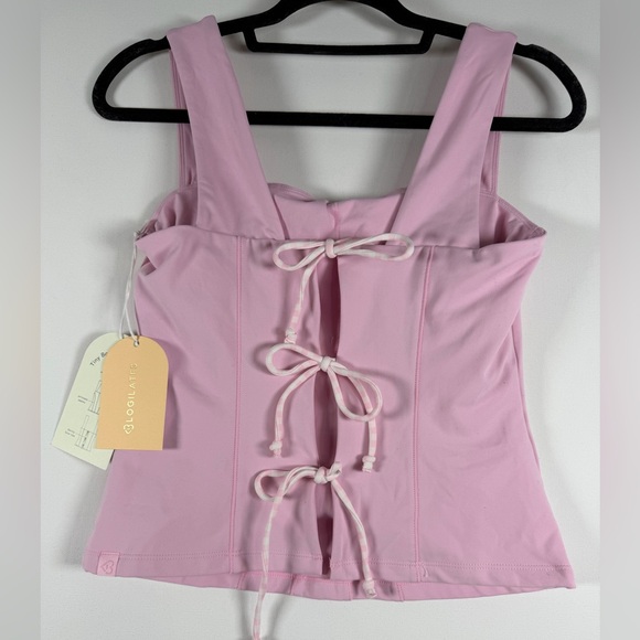 Blogilates Women's Tiny Bows Corset Tank Top - Pink M - Picture 13 of 14